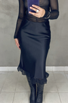 Rita Satin Midi Skirt