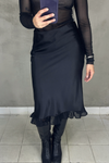 Rita Satin Midi Skirt